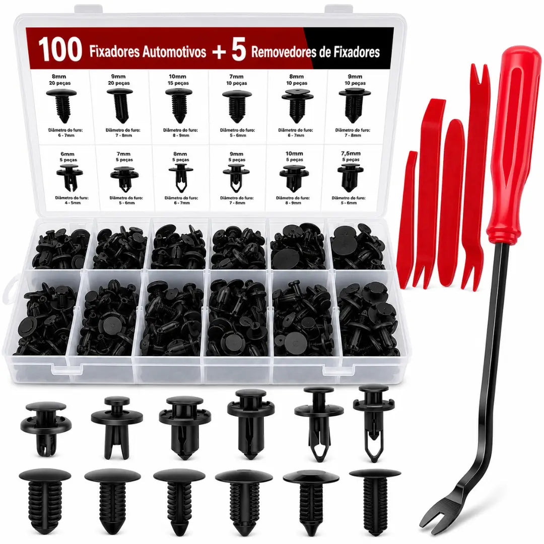 AUTOFIX® - Kit Profissional de Fixadores Automotivos + Brindes Exclusivos