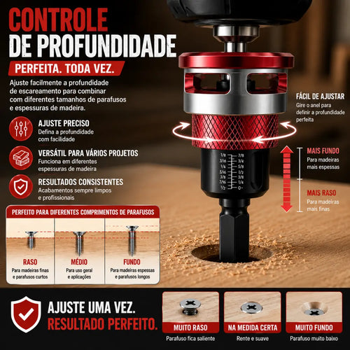 DRILLPRO® - Kit de Brocas Escareadoras de Precisão [50% OFF]