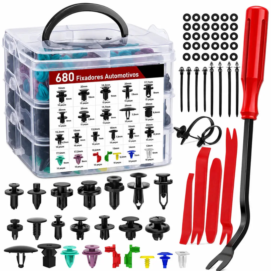 AUTOFIX® - Kit Profissional de Fixadores Automotivos + Brindes Exclusivos