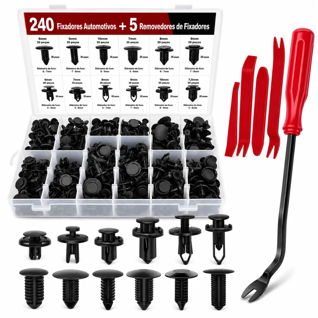 AUTOFIX® - Kit Profissional de Fixadores Automotivos + Brindes Exclusivos